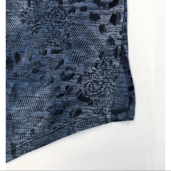 Chico's Blue Snake Print Roll Tab Blouse - Picture 11 of 14